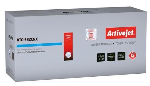 Activejet ATO-532CNX toner replacement OKI 46490607; Compatible; page yield: 6000 pages; Printing colours: Cyan. 5 years warranty image 1
