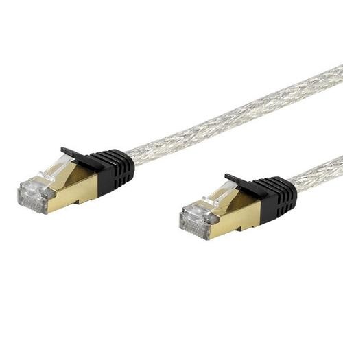 Vivanco CAT 6e network lead, 2.0 m, transparent networking cable White 2 m image 1