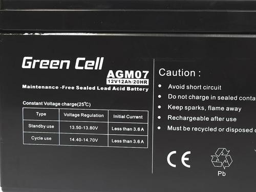 Green Cell AGM Battery 12V 12Ah - Batterie - 12.000 mAh Sealed Lead Acid (VRLA) image 2