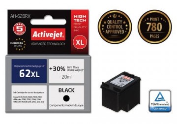 Activejet AH-62BRX black ink for Hewlett Packard 62XL C2P05AE refurbished