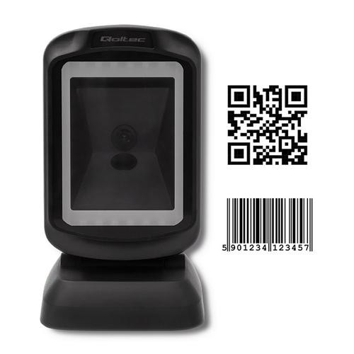Qoltec 50864 barcode reader Fixed bar code reader 1D/2D LED Black image 3
