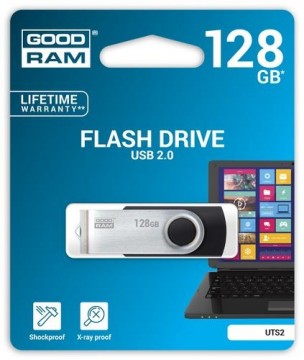 Goodram UTS2-1280K0R11 USB flash drive 128 GB USB Type-A 2.0 Black, Silver