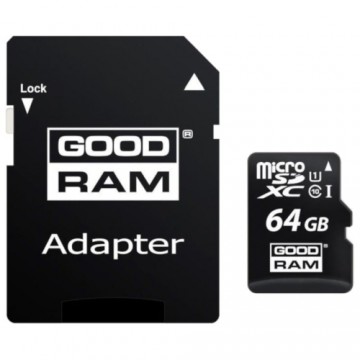 GOODRAM MICROSD 64GB CLASS 10/UHS 1 + ADAPTER SD