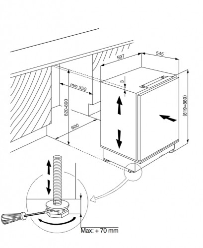 Iebūvējams ledusskapis Whirlpool Arg 590/A+ image 5