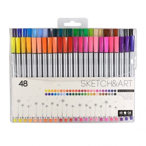 Tintes pildspalvu komplekts BrunoVisconti 0.4mm 48-krāsu asorti image 1