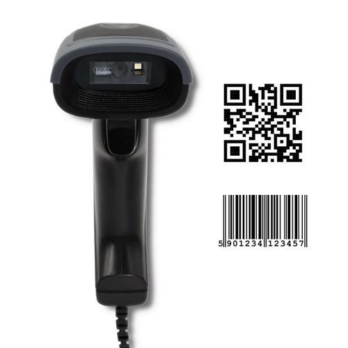Qoltec 50863 barcode reader Handheld bar code reader 1D/2D LED Black image 3