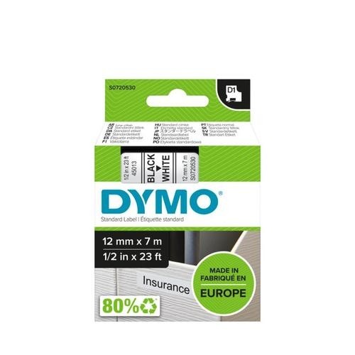DYMO D1 Standard - Black on White - 12mm image 2