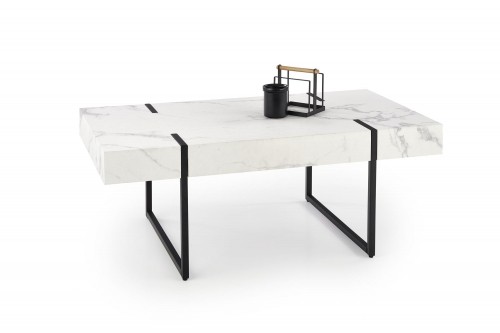 Halmar BLANCA c. table white marble / black image 1