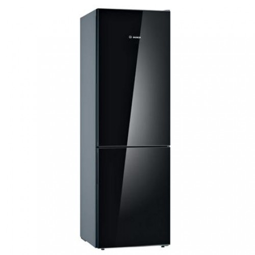 Bosch Refrigerator KGV36VBEAS Energy efficiency class E, Free standing, Combi, Height 186 cm, No Frost system, Fridge net capacity 214 L, Freezer net capacity 94 L, 39 dB, Black image 1