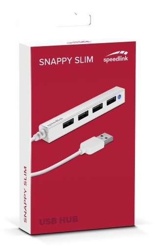 Speedlink USB sadalītājs Snappy Slim 4-port USB 2.0 Passive, balts (SL-140000-WE) image 2