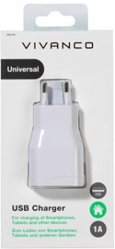 Vivanco USB lādētājs 1A, balts (38348)