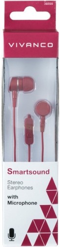 Vivanco austiņas + mikrofons Smartsound, sarkanas (38012) image 1