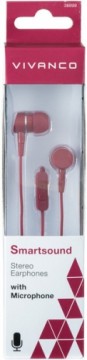 Vivanco austiņas + mikrofons Smartsound, sarkanas (38012)
