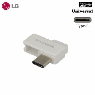 Samsung LG TST-G002 Universāls Micro USB Ligzda uz Type-C Spraudnis Vada Adapteris G5 G6 V20 V30 uc Balts (OEM)