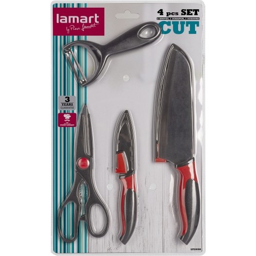 4 pcs set - 2 knives, scraper, scissors Lamart LT2098 image 1
