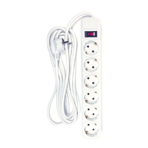 Extension cord 3m, 6 sockets, with switch image 1
