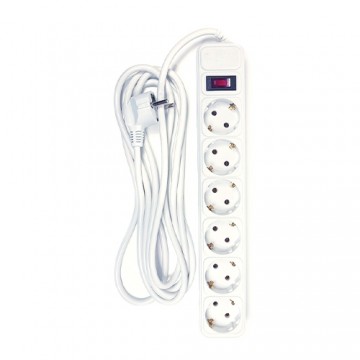 Extension cord 3m, 6 sockets, with switch