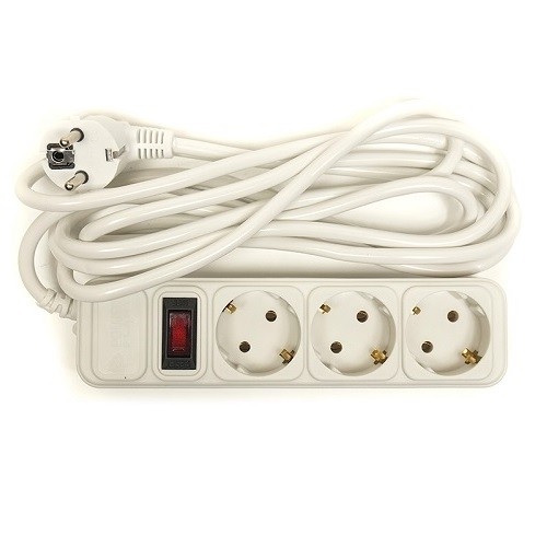 EXD Extension cord 3m, 3 sockets, with switch image 1