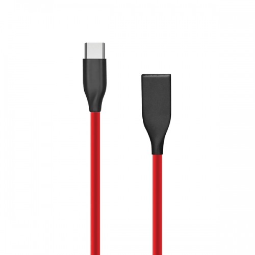 Extradigital Silicone cable USB - USB-C (red, 1m) image 1