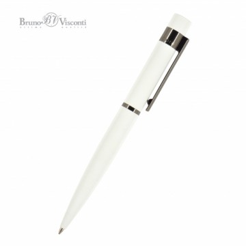 Bruno Visconti Lodīšu pildspalva HobbyTime Verona, balts korpuss, pagriežama, 1mm, zila