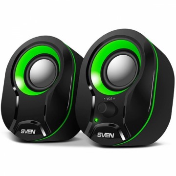 Speakers SVEN 290, black-green (5W,USB), SV-015657