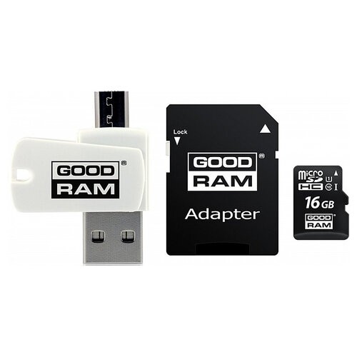 Goodram All in one Micro SD Karte 16GBAdapter class 10 atmiņa image 1