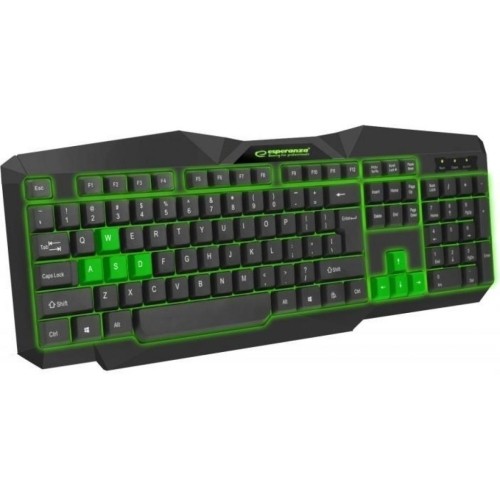 Esperanza EGK201G Green Spēļu klaviatūra ar apgaismojumu ENG image 1