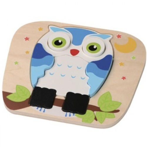Wooden Owl puzzle (E01.023.1.1) Jumini attīstoša rotaļlieta image 1