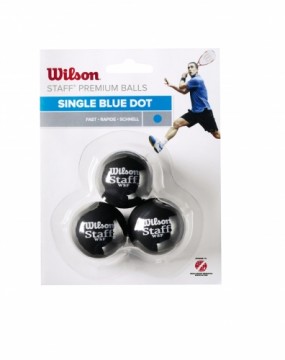 WILSON skvoša bumbiņas STAFF Iepakojumā 3 gb. - blue dot