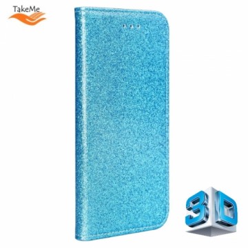 Take Me TakeMe 3D-Crystal Shine Magnētiskas fiksācijas maciņš-grāmata priekš Samsung Galaxy A02 (A025F) Elektro Zils