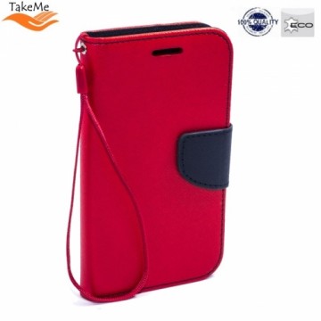 Take Me TakeMe Fancy Diary sāniski atverams maks ar stendu Samsung Galaxy M21 (M215F) / M30s (M307F) Sarkans/Zils