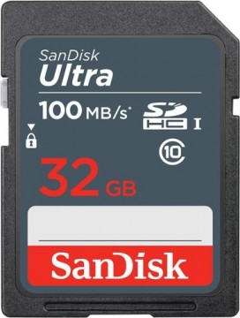 SanDisk Ultra 32GB SDHC Mem Card 100MB/s memory card UHS-I Class 10