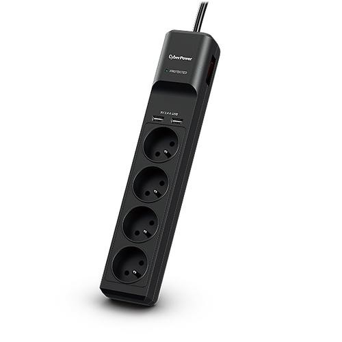 CyberPower Tracer III P0420SUD0-FR surge protector Black 4 AC outlet(s) 200 - 250 V 1.8 m image 1