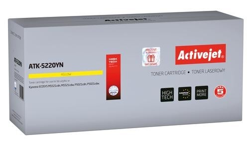 Activejet ATK-5220YN replacement Kyocera TK-5220M; Compatible; page yield: 1200 pages; Printing colours: Yellow. 5 years warranty image 1