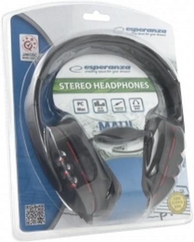 Esperanza EH142K headphones/headset Head-band Black, Red image 2