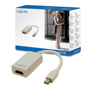 LogiLink Mini DisplayPort / HDMI Adapter HDMI 19-pin FM Mini DisplayPort M Grey
