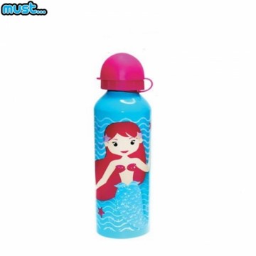 MUST Metāla ūdens pudelīte ar Spilgtu zīmējumu (bez BPA) (500ml) meitenītēm no 3+ gadiem ar Nāriņu