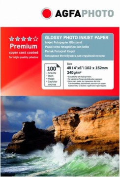 Agfaphoto fotopapīrs 10x15 Premium Glossy 240g 100 lapas