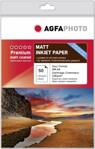 Agfaphoto фотобумага A4 Premium матовая, 130г 50 листов image 1