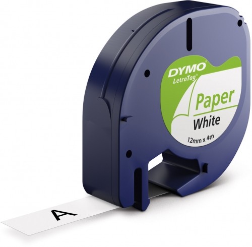 Dymo paper tape 12mm 4m, white image 1
