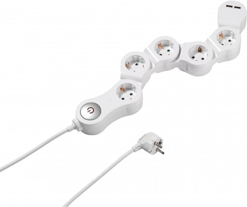 Vivanco extension cord 5 sockets 2x USB (62330) image 1