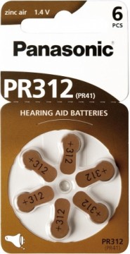 Panasonic Batteries Panasonic батарейка для слухового аппарата PR312L/6DC