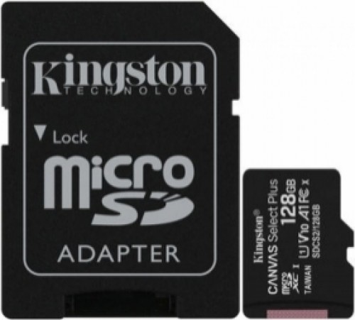 Kingston Canvas Select Plus 128GB MicroSDXC + SD Adapter image 1