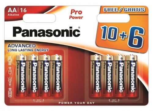 Panasonic Batteries Panasonic Pro Power baterija LR6PPG/16B 10+6gb. image 1