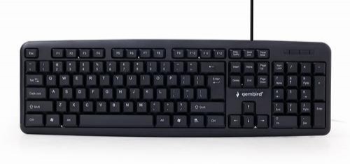 Gembird KB-U-103-RU Standard, Wired, Keyboard layout EN/RU, 1.4 m, Black, 424 g image 1