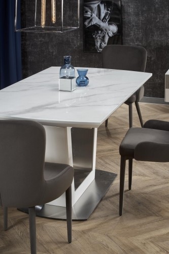 Halmar BLANCO extension table, color: white marble - white image 3