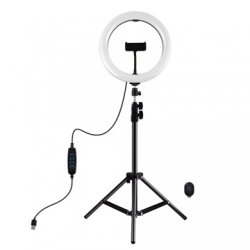 Puluz LED Ring Lamp 26cm With Desktop Tripod Mount Up To 1.1m, Phone Clamp, USB