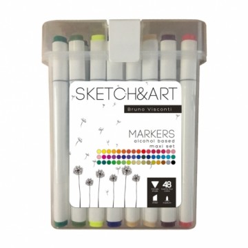 Marker Sketch&Art kahepoolsed 48-värvi