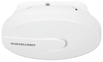 Intellinet High-Power Ceiling Mount Wireless 300N PoE Access Point, 300 Mbps, 2T2R MIMO, PoE Support, Multiple SSIDs and VLANs, 27 dBm, 400 mW (Euro 2-pin plug)
