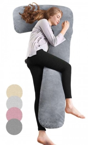 La Bebe™ Flopsy Pillow Art.91915 Cotton Nursing Maternity grūtnieču pakaviņš spilvens ar pārvalku [2 pārvalki], sintepona pildīšana,180 см image 1